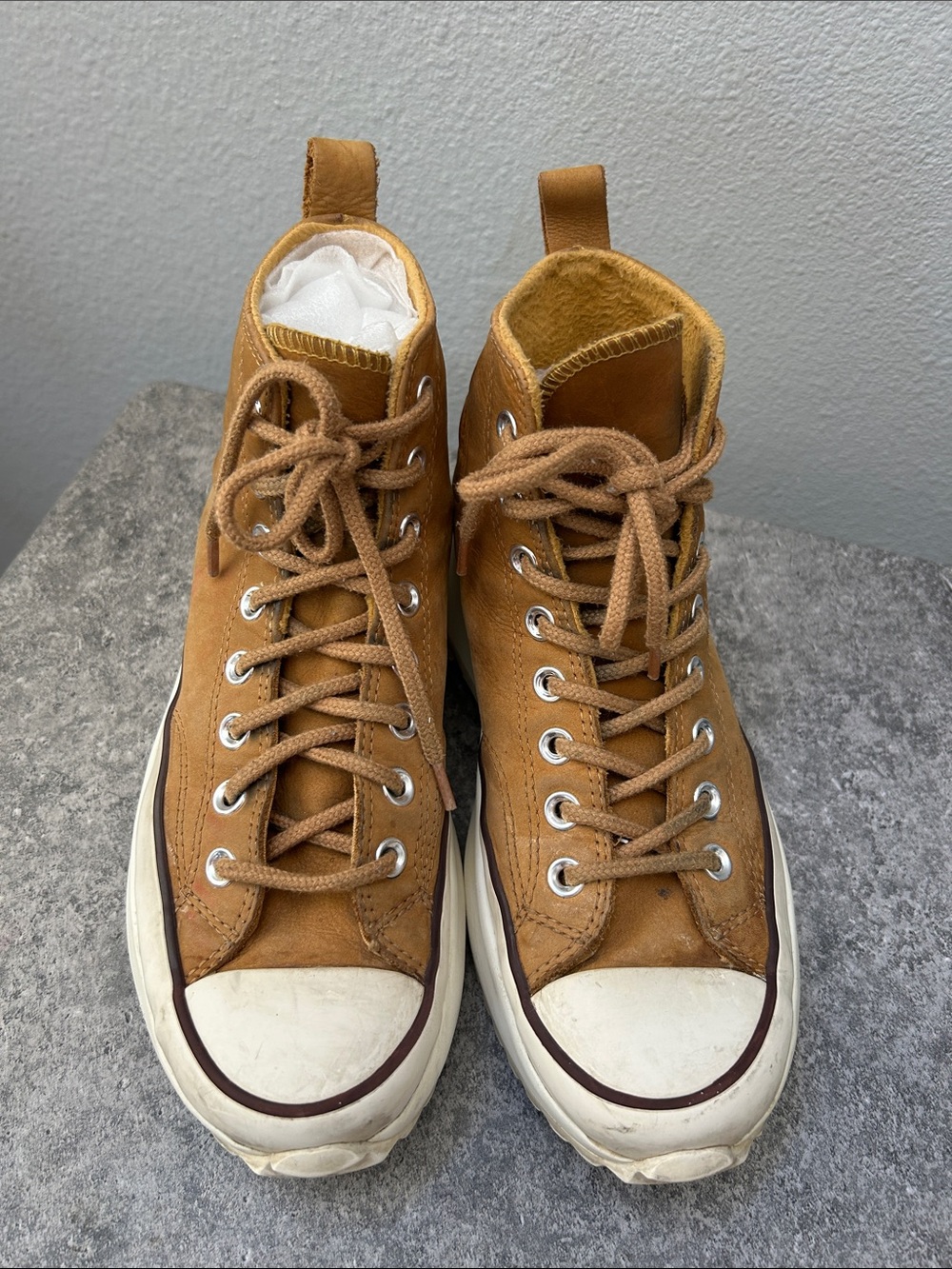 Converse Leather Uni-sex High-Top Boot/Sneakers Wo8/Men6.5
